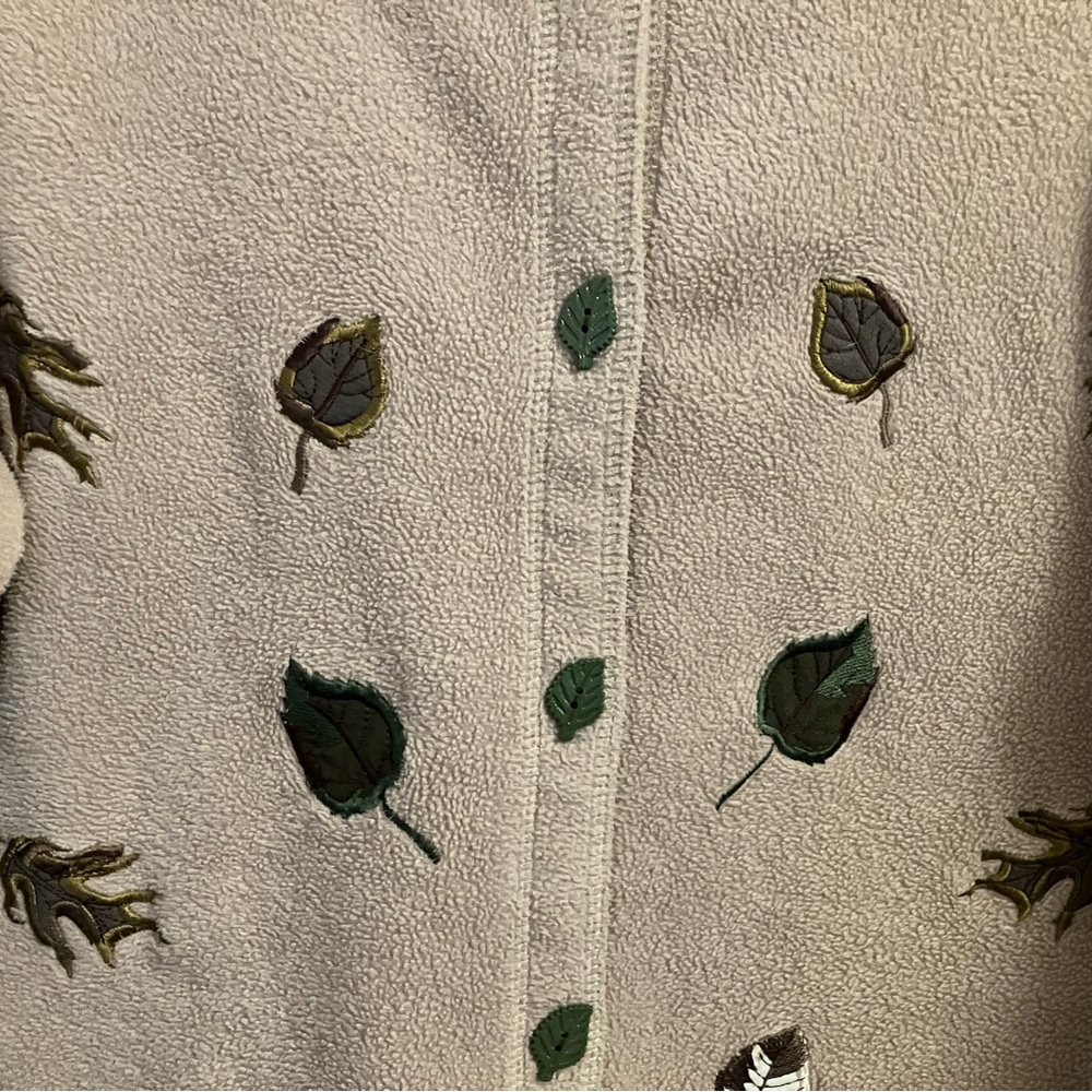 VTG Nick and Sarah Fall Leaf Pattern Embroidery Cardigan 1X - Picture 5 of 5